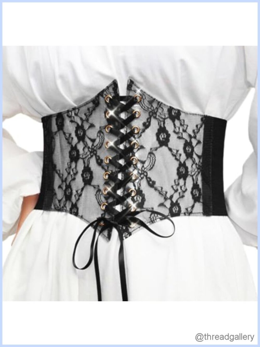 Lace Corset Belt Wide Elastic Tied Waist Cinch Cosplay